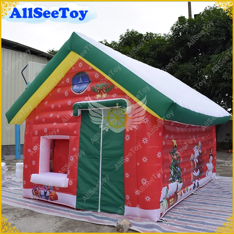 

New 5 meters by 4 meters Inflatable Santa House Christmas Decoration Include Air Blower Good Quality Free Shipping