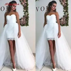 Кружевные свадебные платья Съемная юбка поезд Турция Тюль Плюс размер невесты Свадебный Свадебные платья 2019
