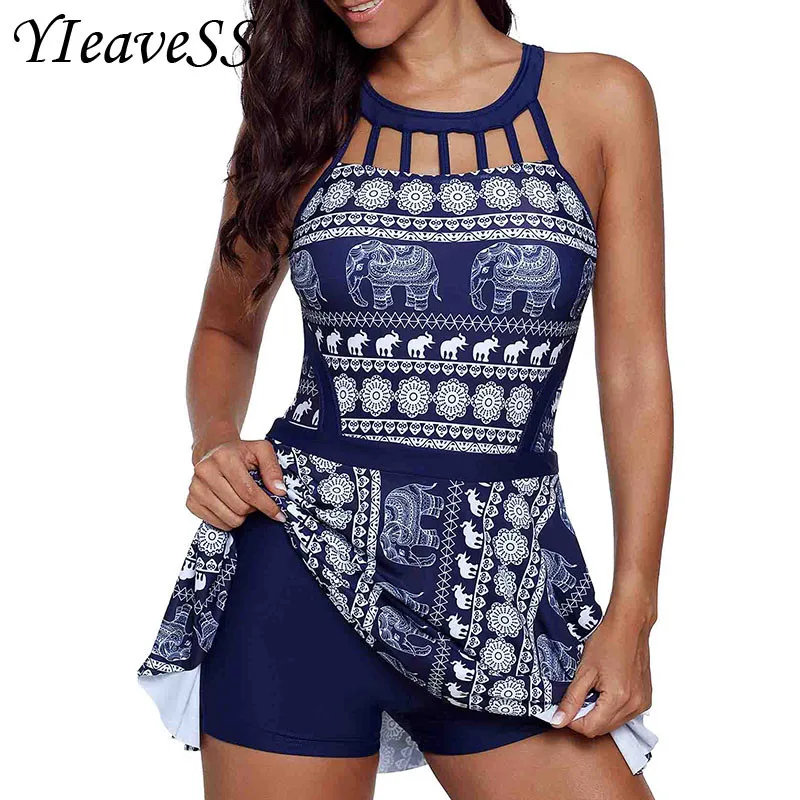 2019 جديد Tankini زائد حجم اثنين من قطعة النساء ملابس السباحة عالية الخصر جذوع الفيل طباعة الرسن ملابس السباحة السباحة ثوب السباحة S-5XL 2019 جديد Tankini زائد حجم اثنين من قطعة النساء ملابس السباحة عالية الخصر جذوع الفيل طباعة الرسن ملابس السباحة السباحة ثوب السباحة S-5XL