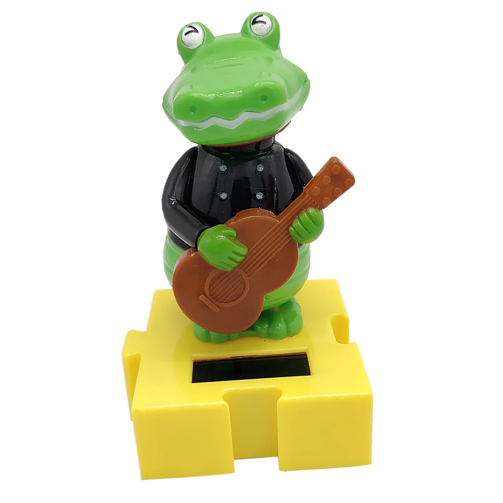 Solar Power Dancing Crocodile Gentleman Model Swing Figure Statue Figurine Kid Science Toy Xmas Gift Home & Car Desk Decor