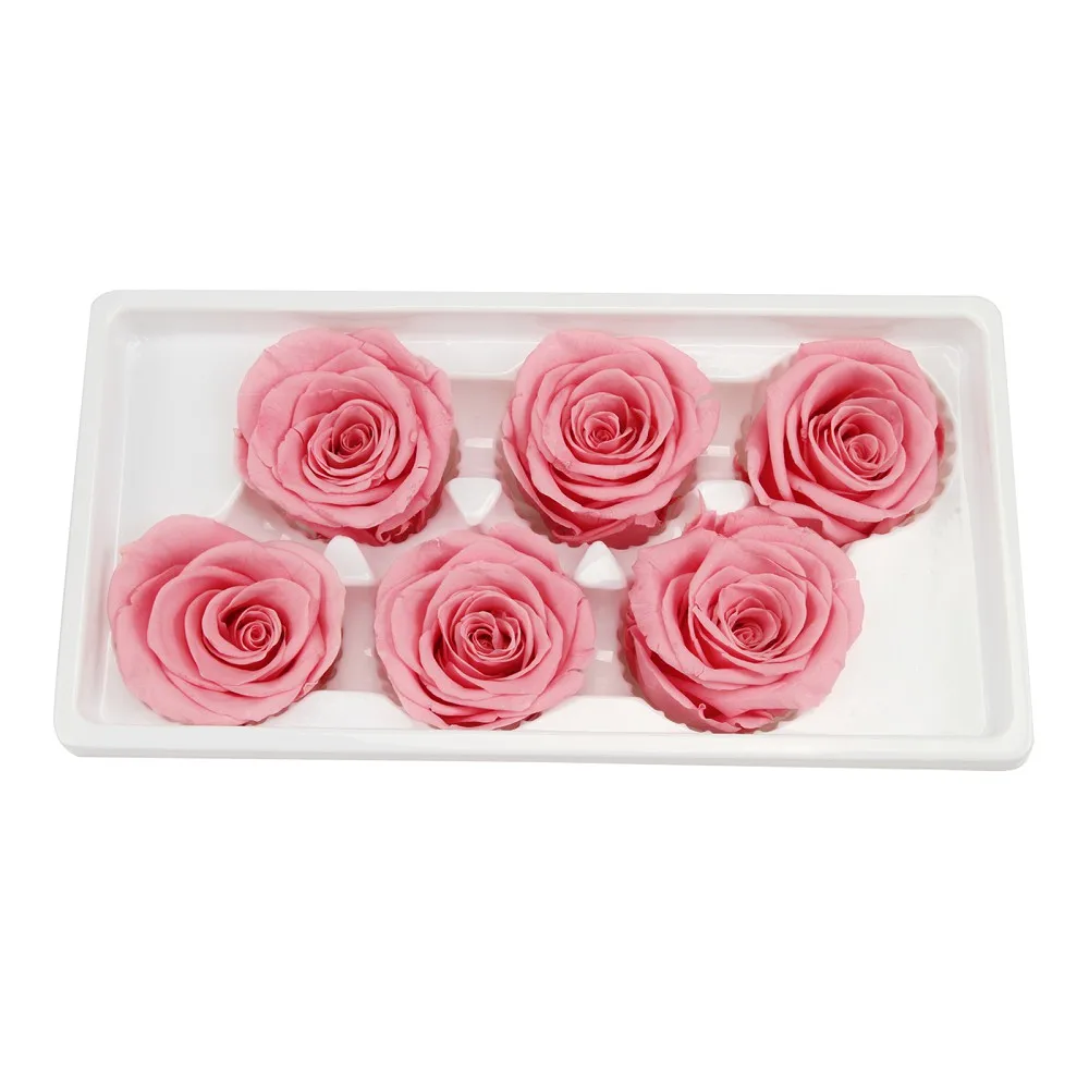 26 цветов, сохраненные свежими цветами, 6 шт./партия, 5-6 см, натуральный, всегда розовый цветок, уникальный подарок на день Святого Валентина, свадебные украшения