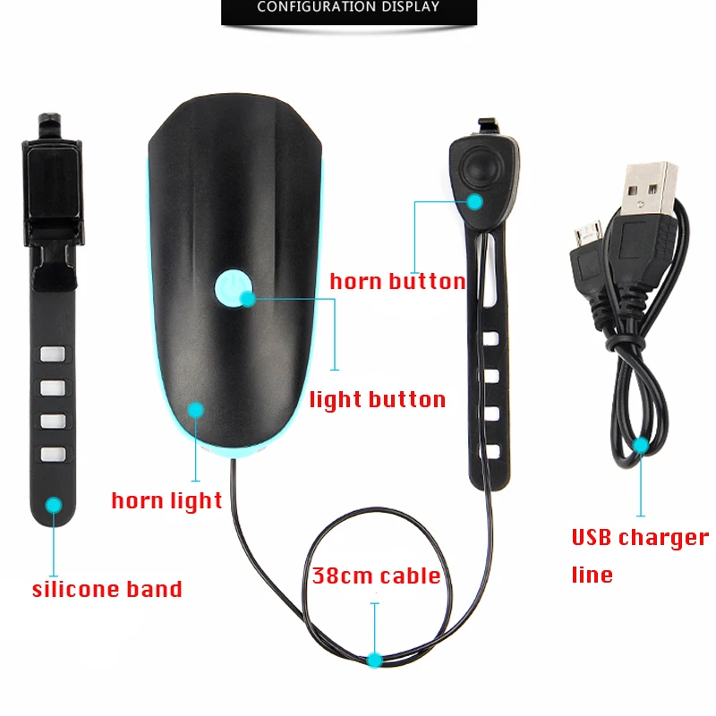 USB Передний фонарь электрический звонок для скутера Xiaomi Mijia M365 предупредительный