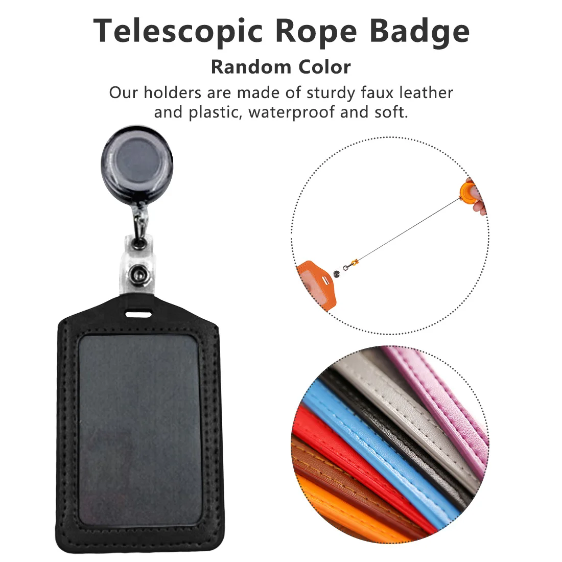 

Bank Credit Card Holders Bus ID Card Holder Identity Red Yellow Blue Badge with Retractable Reel badge holder card holder