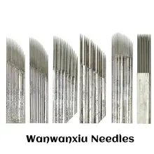 10pcs Microblading Needles 1/2/3Rows Pins Manual Fog/Line Eyebrow Tattoo Needles Permanent Makeup Tebori Embroidery Blades