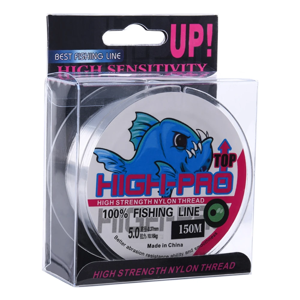 Goture HIGH-PRO Fishing Line Nylon 150M TRANSPARENT Monofilament Super Strong Lines For Carp Fishing 9-22LB