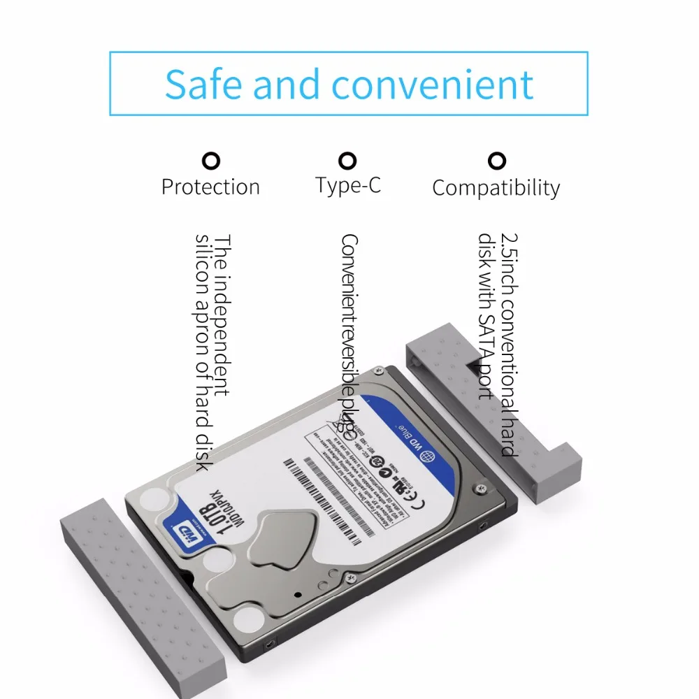 US $74.62 ORICO HDD Case TypeC DIY 25 35 Inch Hard Drive Enclosure Aluminum Alloy Hard Disk Drive Box For Samsung Seagate Support 20TB