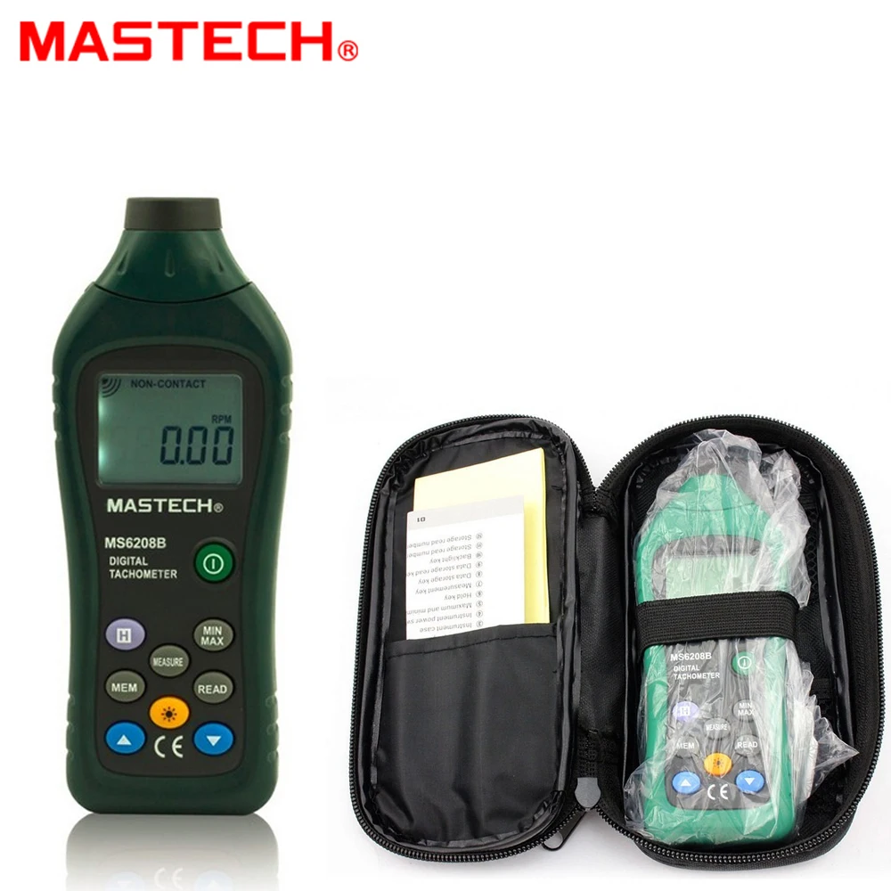 

MASTECH MS6208B Non contact Digital Tachometer Rotation Speed Meter 50-99999RPM