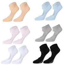 Новинка, 1 пара, женские спортивные носки для йоги, дышащие противоскользящие носки для фитнеса, танцев, спортзала, Нескользящие хлопковые носки