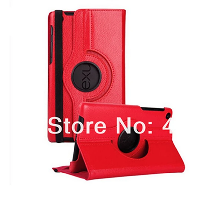 Fashion 360 Degree Rotating PU Leather Smart Stand Cover Case for Google Nexus 7 ii 2013 Case+screen film+stylus pen protective pu leather flip open case for google nexus 10 white
