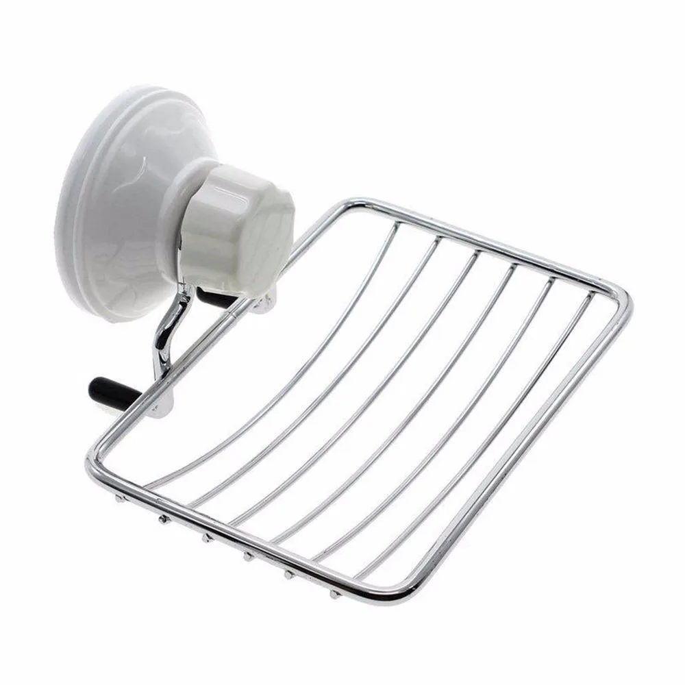 

Power-Grip Suction Cup Stainless Steel Soap Dishes Soap Tray Holder Storage Soap Rack Plate Bathroom Accessories