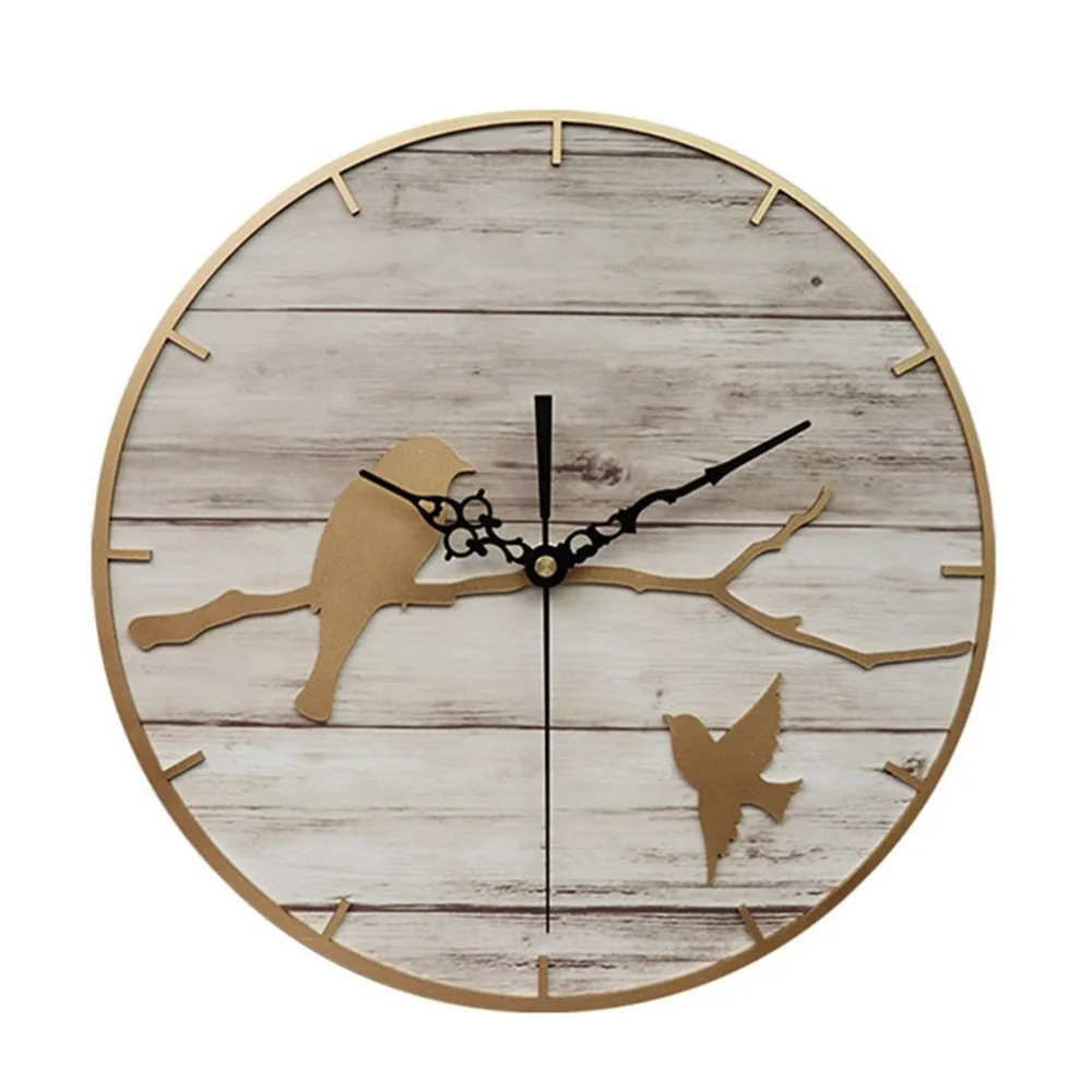 

Nordic pastoral style wooden clock - bird Acrylic Wall Clock Modern Design Wood Clocks Wall Watch Home Decor Dropshipping