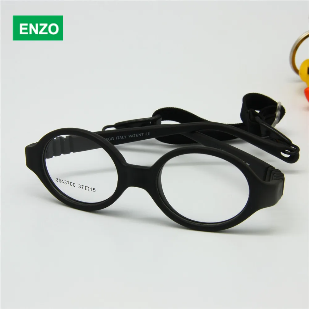 Детские очки не винт сейф сгибаемыми с ремешком, Fliexible оптическая дети кадр с регулярными линзы, Дети очки и шнур - Цвет оправы: black