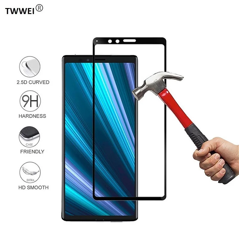 

Full Cover Protective Glass on the for Sony Xperia XZ4 XZ3 XZ2 XZ1 Compact Tempered Glass Screen Protector Film Foil