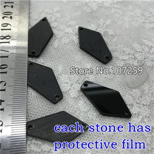 TopStone Black Jet Mirror пришивные стразы 30 форм с плоской задней стороной Акриловые Кристаллы пришивные камни для платьев аксессуары для одежды - Цвет: 07N 15X28mm