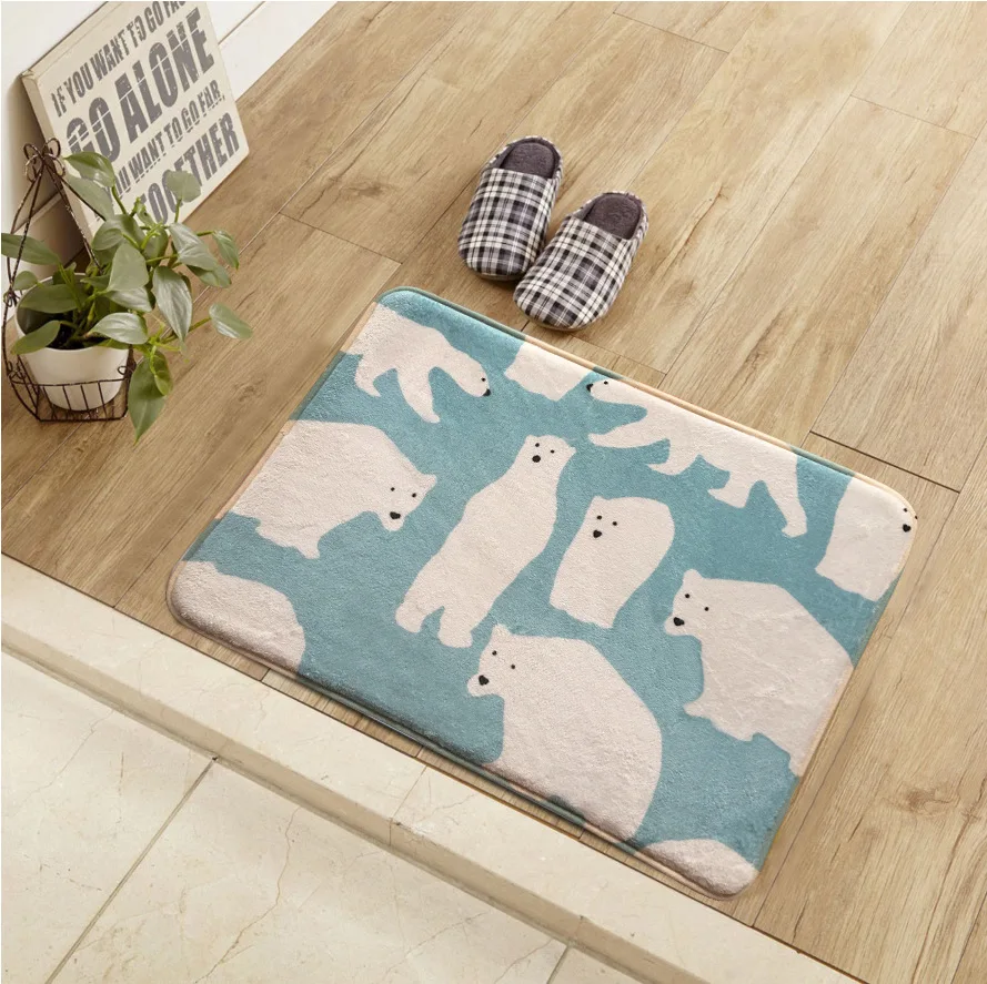 

2017 New South Korean Cute Cartoon Animal Carpet /Hallway Doormat Anti-Slip Bathroom Carpet Balcony/Wardrobe Area Rug