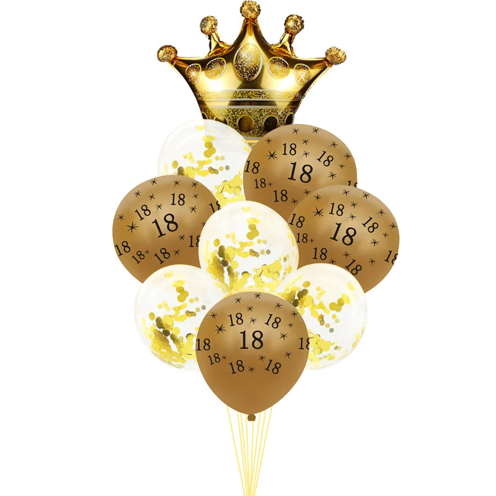 Золотой/черный 30 40 50 60 лет латексные шары с днем рождения украшения для вечеринки 18 25 лет взрослые шары Cumpleanos Globos Balony - Цвет: gold 18