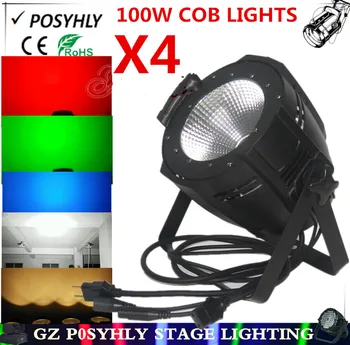 

4pcs/ 100W COB Lights dmx512 control led PAR AC90V-240V stain lights professional DJ equipment