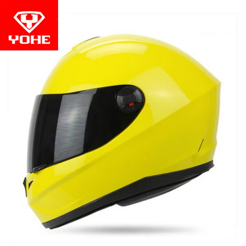 Лето новая рыцарская защита YOHE анфас мотоциклетный шлем YH966 мотоциклетные шлемы из ABS PC козырек Размер M L XL XXL - Цвет: Lemon yellow