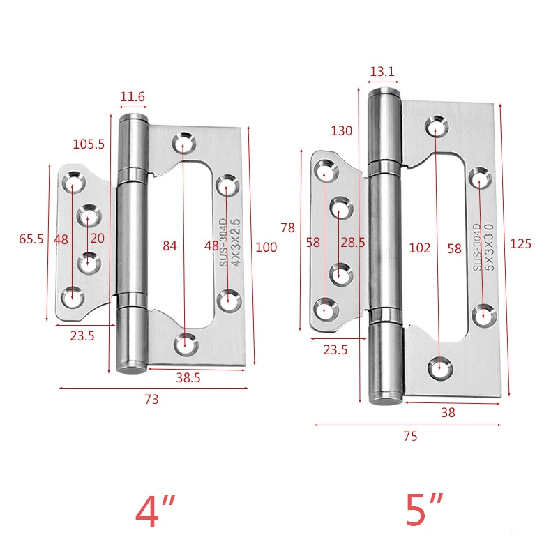 2 Pcs Furniture Door Hinge stainless steel hinges door hinges plastic hinges nylon hinges Free Slot Hinges Door Thickening Mute Child Hinge Accessories 4
