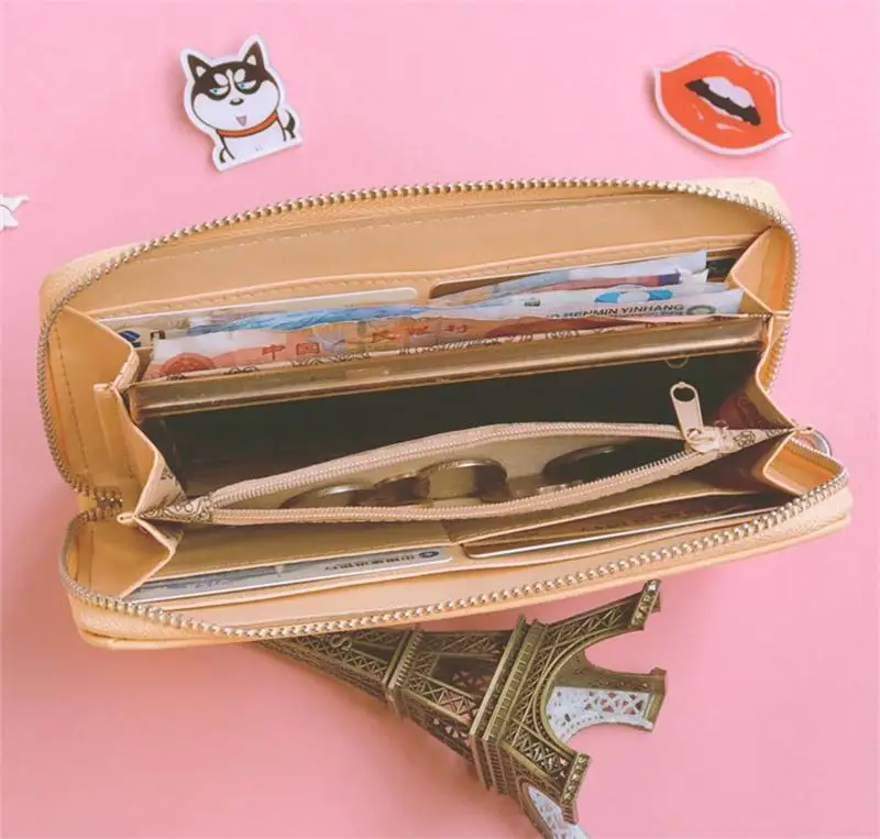 PINK PANTHER New Leather Long Women Wallet Female Zipper Organizer Wallets Girls Card Holder With Wristband JMH8562