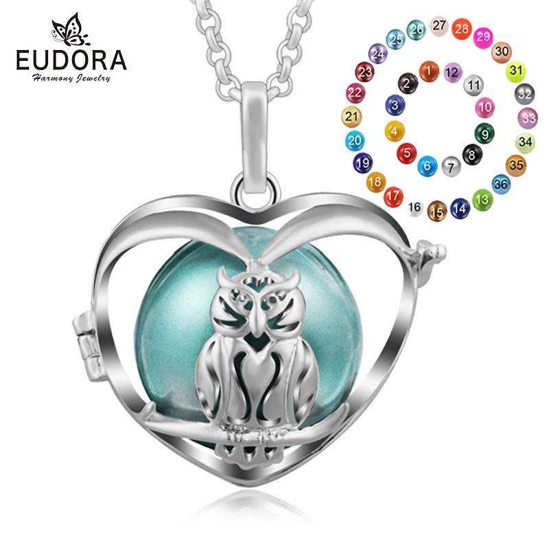 

New 2017 Style Eudora Harmony Ball Baby Angel Caller Owl Animal Cage Pendant Floating Bola Aromatherapy Locket Pendant K173N20