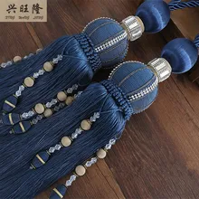 XWL 1Pair Beads Curtain Hanging Belts Window Curtain Accessories Strap Tassel Fringe Tiebacks Buckle Hanging Rope Bandage Bind