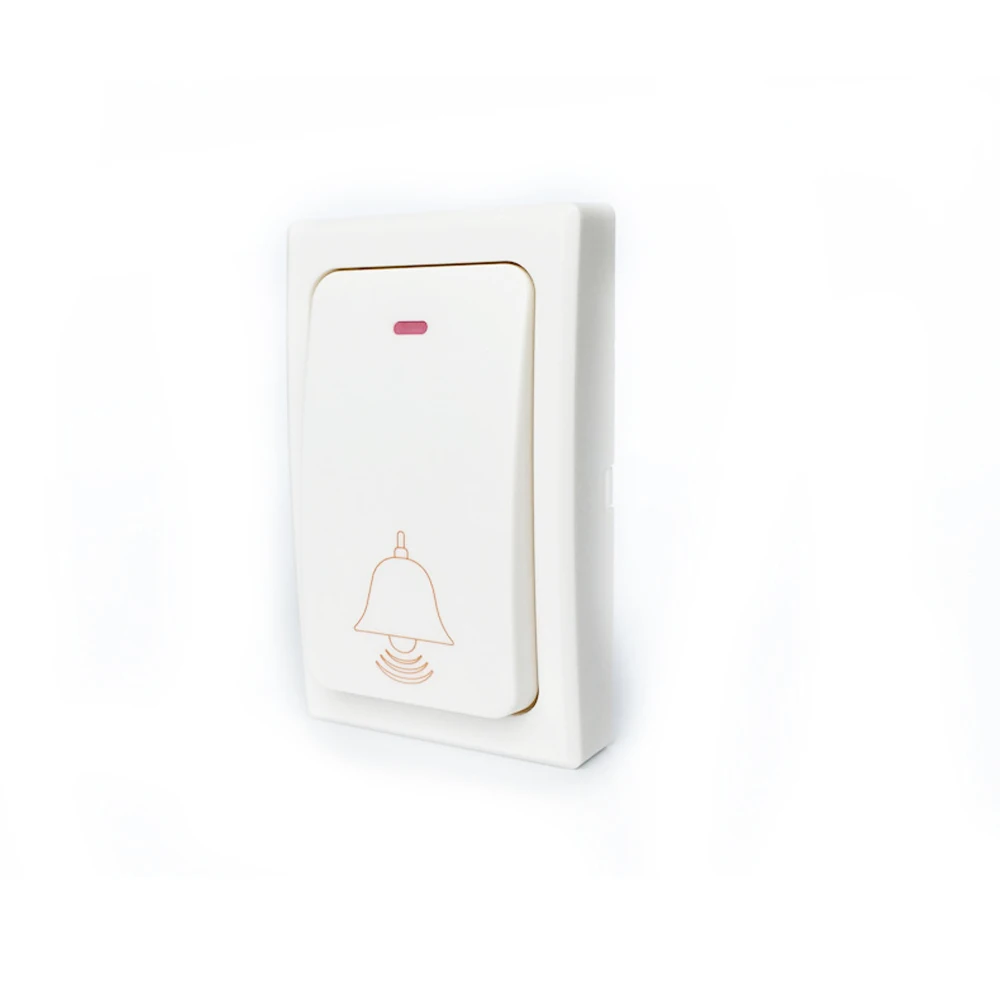 AC110-250V Plug-in Wireless Door Bell Waterproof avoid battery Button Doorbell  with LED light