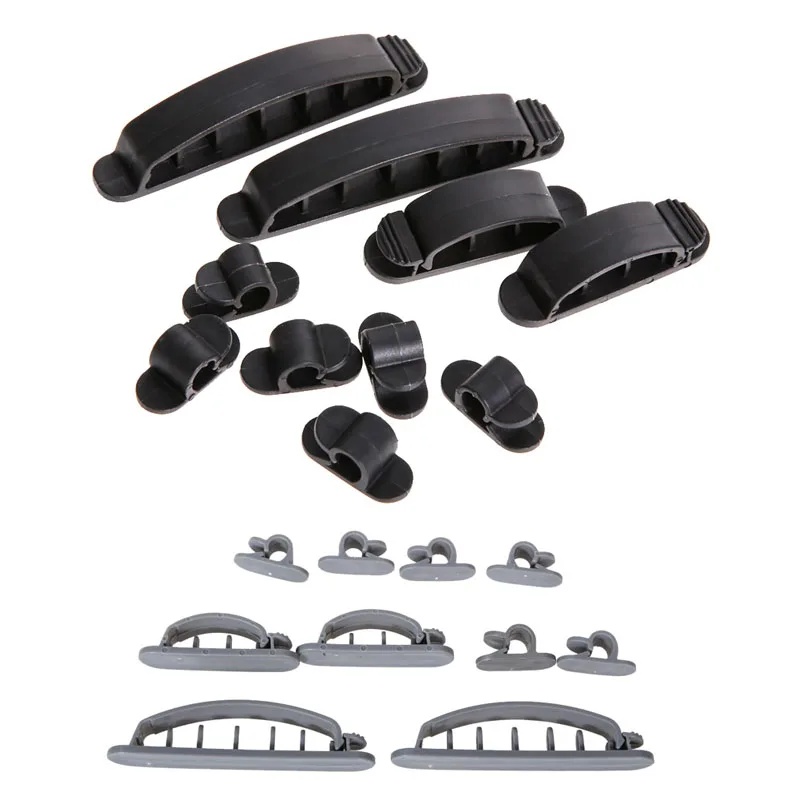

10 pcs Cable Cord Wire Line Organizer Plastic Clips Ties Fixer Fastener Holder 6pcs small+2pcs medium+2 pcs Large cord clips