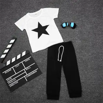 

Star Boys Sport Suits Baby Boy Clothes Set for boy 2016 Summer T-Shirts Kids Tracksuit Tees Shirts Trouser Sets Boys Clothing