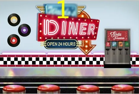 Qualidade de Impressão Fundo do Partido do Vintage Personalizado Retro Diner Americano Restaurante Fundo Alta Computador - Image 3