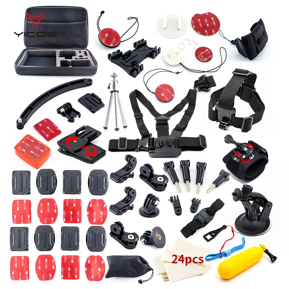 

for Gopro hero7 6 5 4 3 xiaomi yi 4k mijia Accessories Kit Tripod Stick Mount Helmet Surf Kit Go Pro Session SJCAM Action Camera
