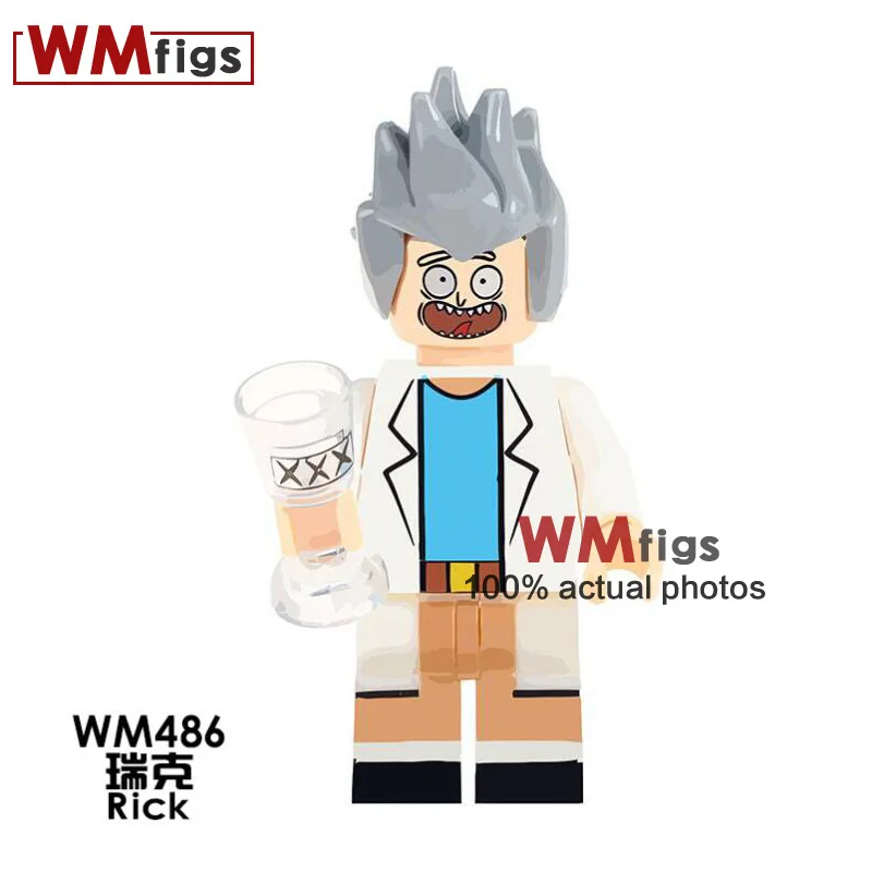 

Single Anime Legoings Rick and Morty Simpsons Cartoon Movie Series Scientist Building Blocks Gifts Toys for Children Kids noel
