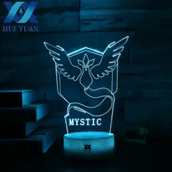 Хуэй Юань Team Mystic 3D лампы карманный серии RGB переменчивое настроение лампа 7 цветов свет База Прохладный Ночной свет для Рождественский