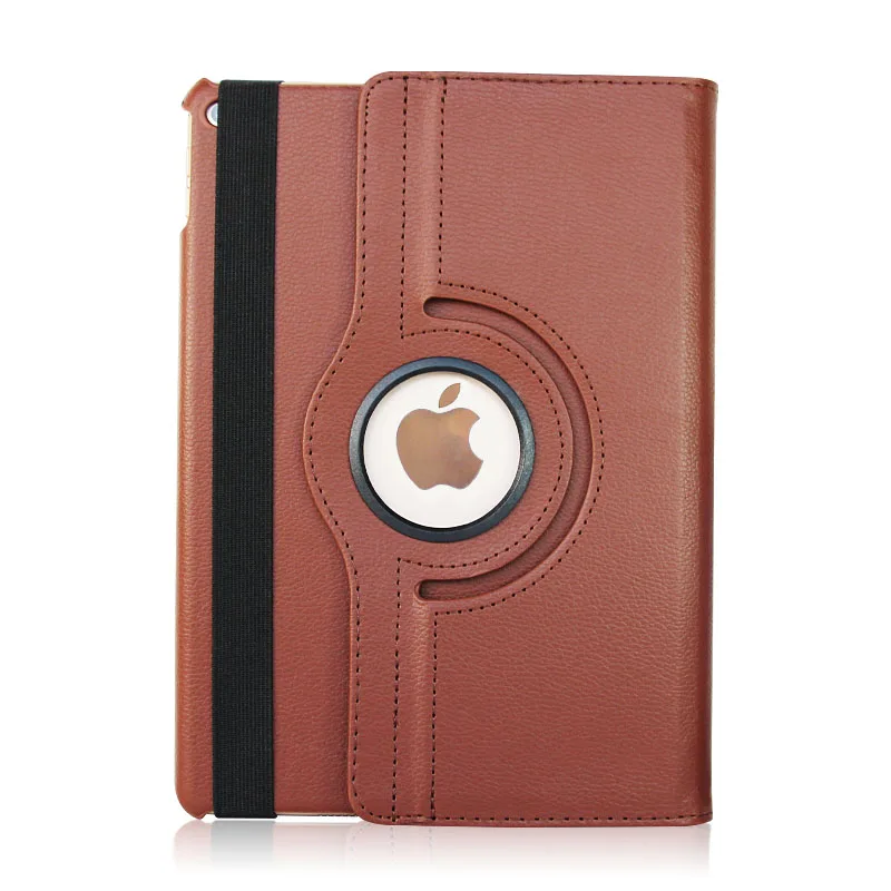 Для Apple iPad воздуха 1 Планшеты чехол 360 Вращающийся Функция Твердые искусственная кожа Стенд Мода для iPad 5 Фолио Защитный чехол кобура - Цвет: brown