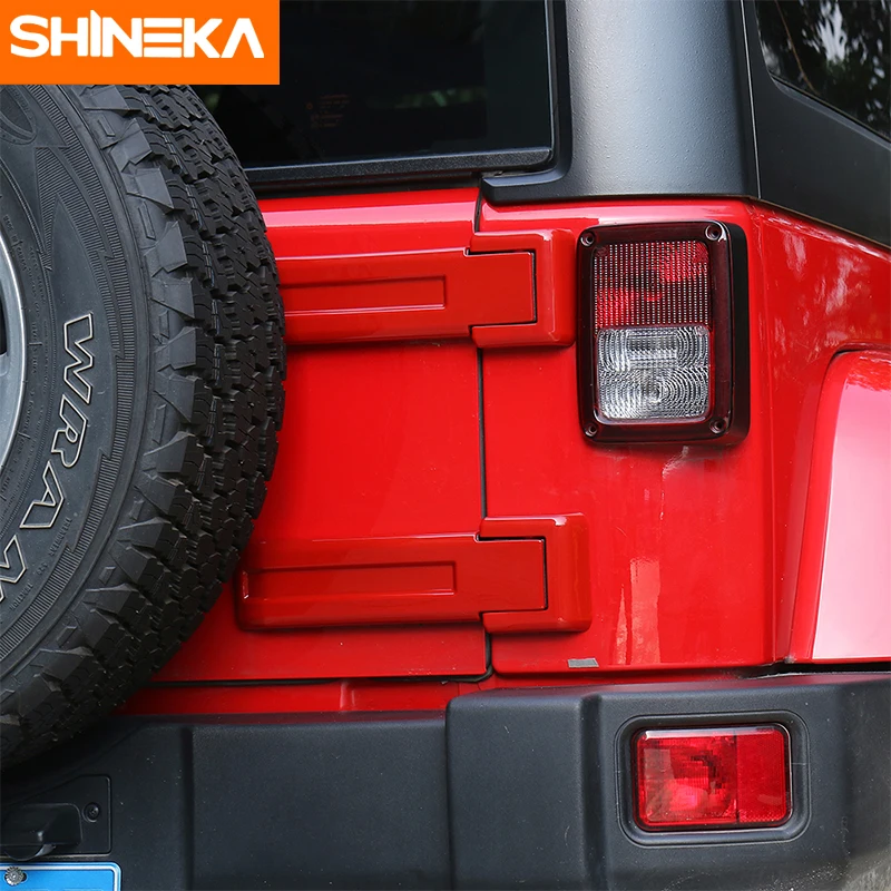 SHINEKA New Arrival Car Rear Door Spare Tire Tailgate Hinge Cover Trims Interior Accessories for Jeep Wrangler JK 2007-2017 SHINEKA New Arrival Car Rear Door Spare Tire Tailgate Hinge Cover Trims Interior Accessories for Jeep Wrangler JK 2007-2017