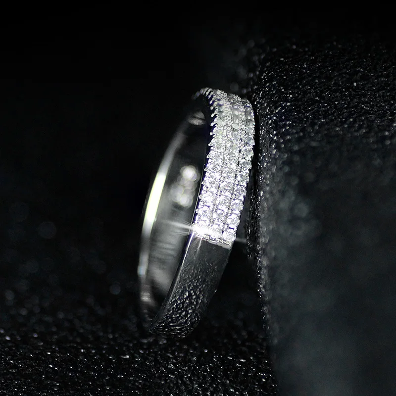 Дизайн Настоящее 925 пробы Серебряное обручальное кольцо кольца вечности для женщин обручальные ювелирные изделия R802