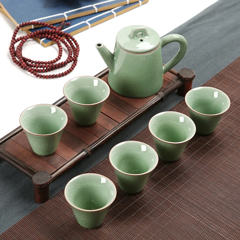 Ceramic Teapot Kettle Gaiwan Tea Cup For Puer Chinese Kung Fu Tea Pot Portable Tea Set Teaset Gaiwan Tea Ceremony Teaware Sets - Цвет: Светло-серый