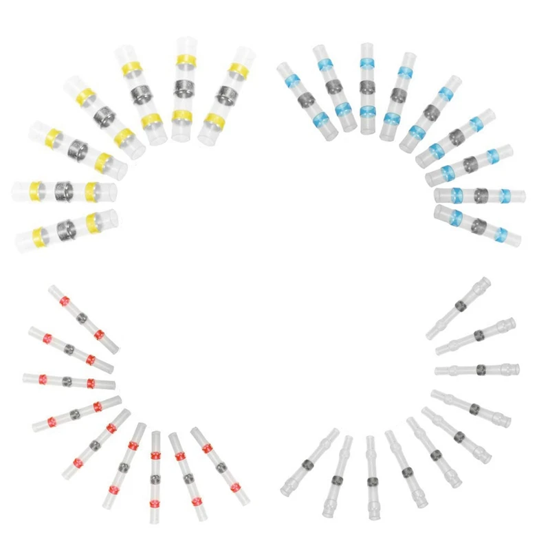 450 шт припоя уплотнения провода соединители, припоя уплотнения стыковые соединители Термоусадочные Припоя соединители провода электрические изолированные морские - Цвет: Multi