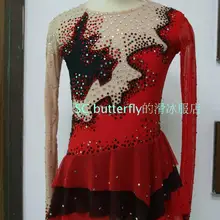 Соревнование Ice Skating Dress Горячие Продажи Высокое Качество Фигурное Катание Dress Red Ice Skating Dress Рисунок Dress
