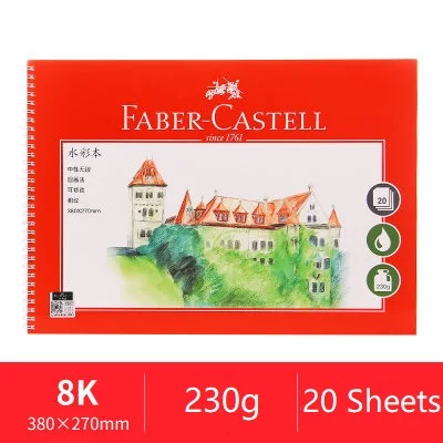 FABER-CASTELL Современная Акварельная бумага 16 K 8 K портативная эскизная бумага 230g/20 листов - Цвет: Белый