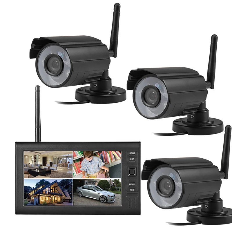 Беспроводная ИК камера видеонаблюдения 2 4 ГГц канала DVR 7-дюймовый ЖК-монитор 380tvl