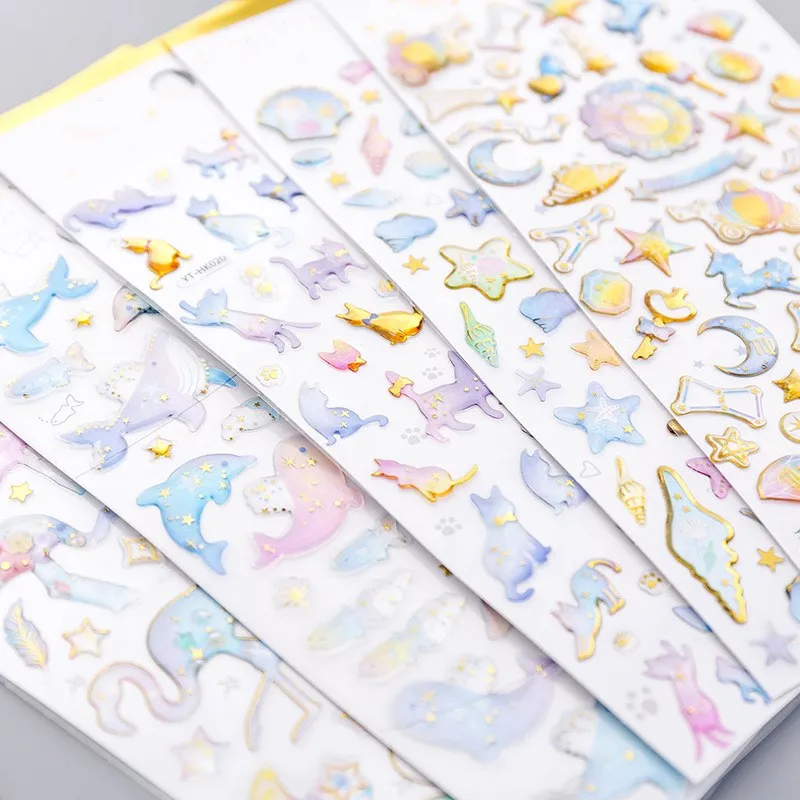 

1pc Animal Cat Castle Label Stickers Decorative Stationery Craft Stickers Scrapbooking DIY Diary Album Sticker Label