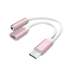 

Thbelieve Type-C Headphone Adapters 2 in 1 Charging Misuc Audio Phone Adaptores USBC Earphone Adaptors Support Drop Shipping