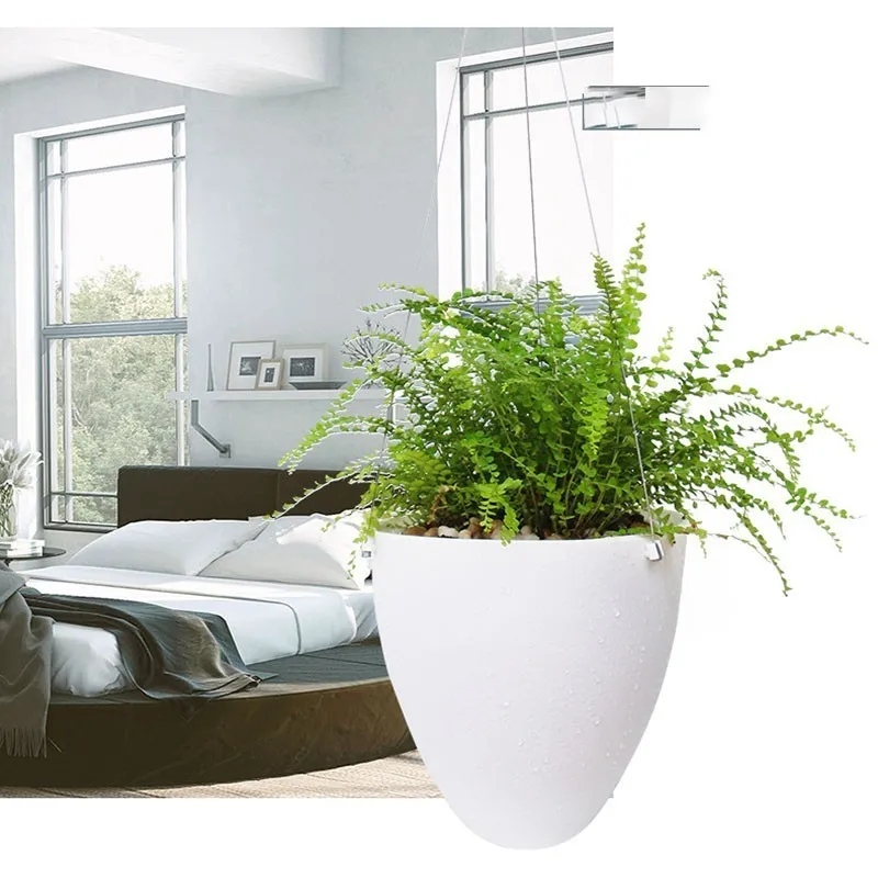 Online Mini Weiß Faul Blumentopf Kunststoff Sukkulente Töpfe Wasser Hängen Töpfe Bewässerung Garten Töpfe Pflanz Hause Dekoration