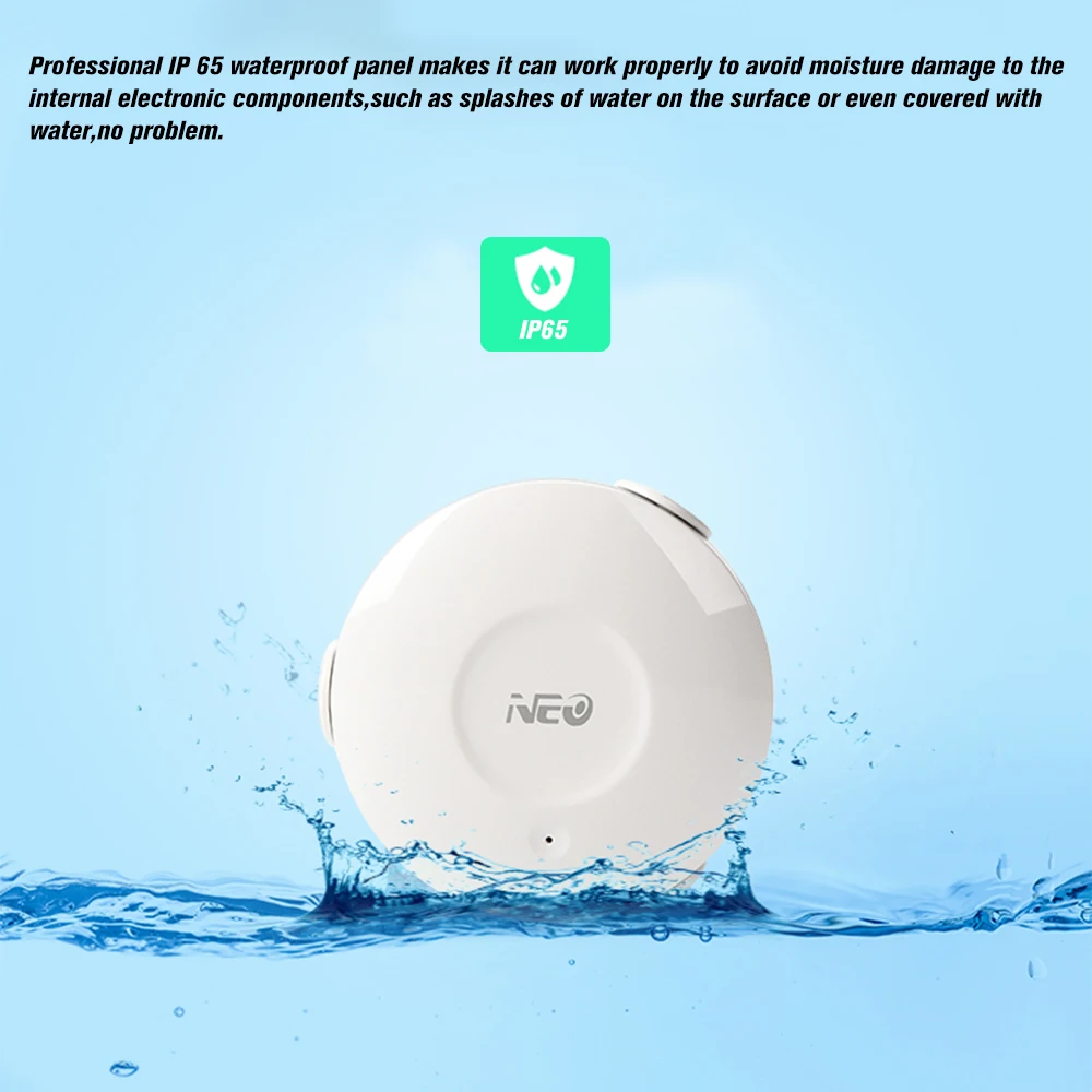 Датчик утечки воды NEO Smart WIFI детектор уведомление через приложение для умного