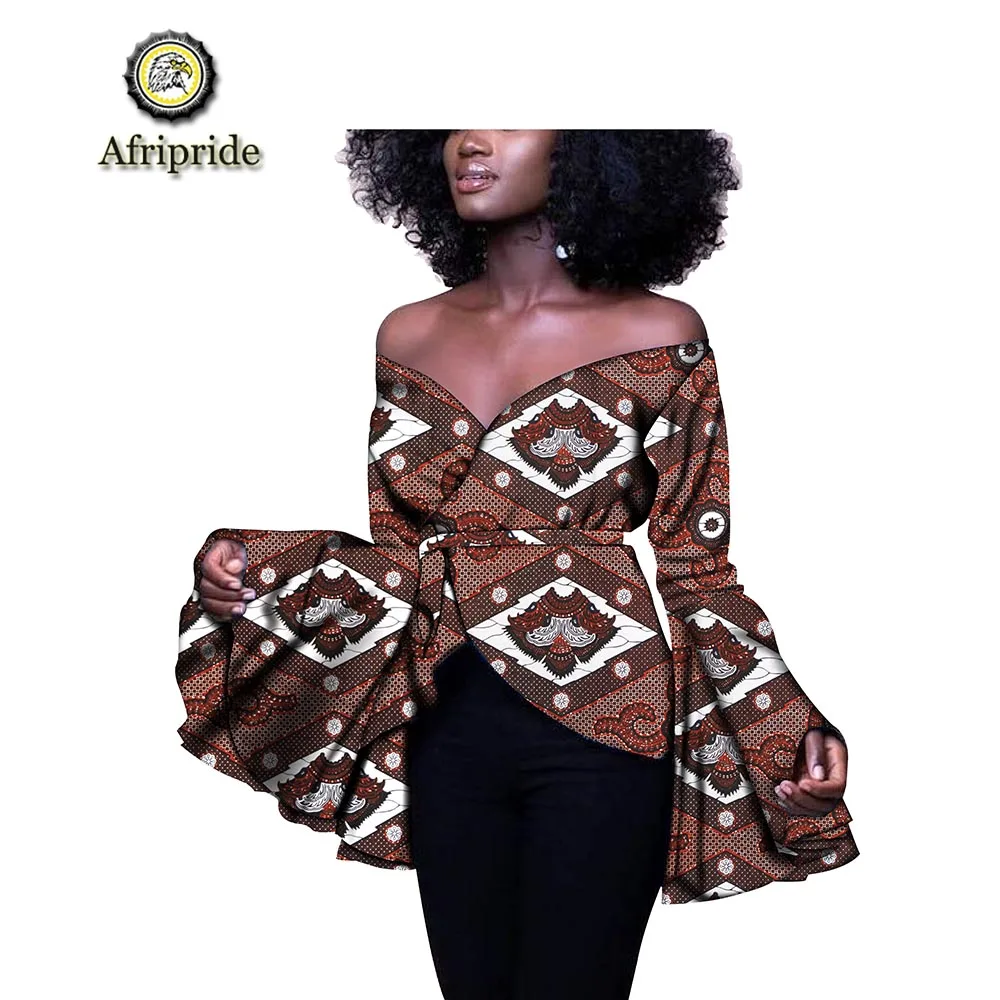 2019 AFRIPRIDE african clothes for women Sleeveless Vest deep V-Neck print short coats sexy free shipping drop shopping S1924004