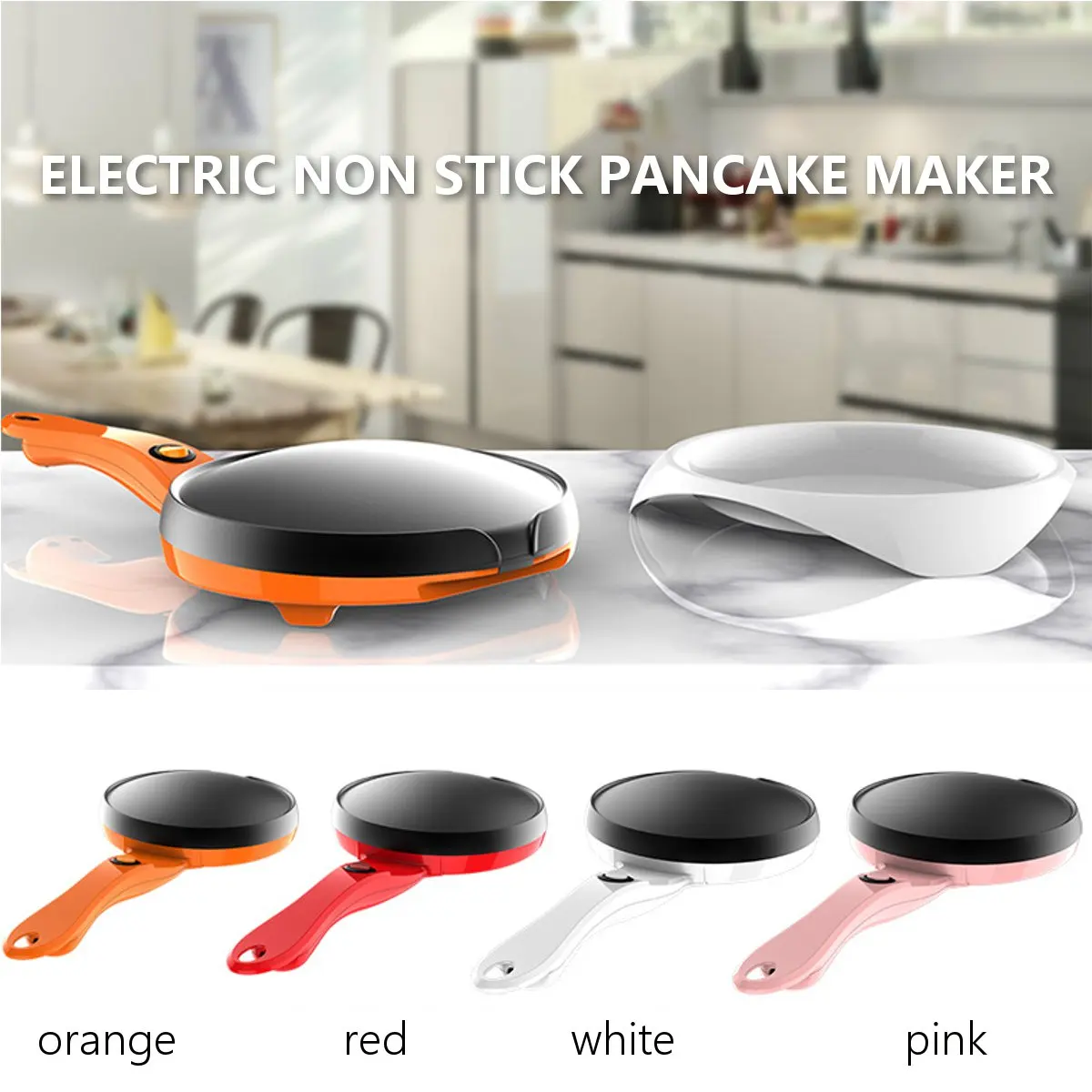 Non Stick Electric Crepe Maker Pancake Pizza Baking Pan Frying Griddle Machine Kitchen Cooking Tools Appliance 600W 220V 18cm