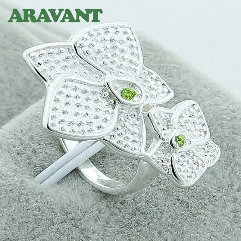 

925 Silver Jewelry Flowers Finger Rings For Women Luxury Wedding Jewelry