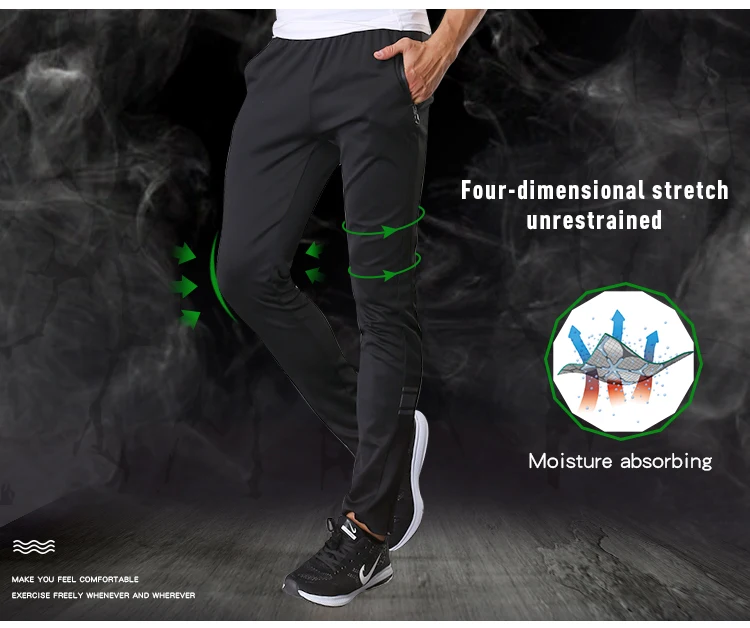 6.Soccer Training Pants Men Football Trousers Jogging Fitness Workout Running Sport Pants with pockets (4)