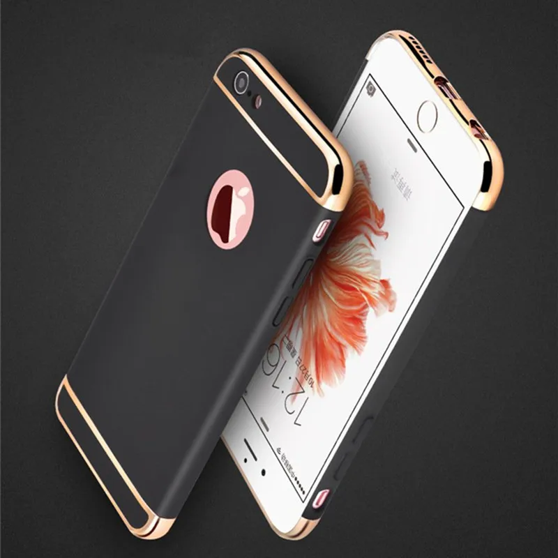 Роскошный Золотой Жесткий Чехол для iphone 7 6 6S 5 5S SE 8 X съемный чехол 3 в 1 iphone6 Plus XS|case
